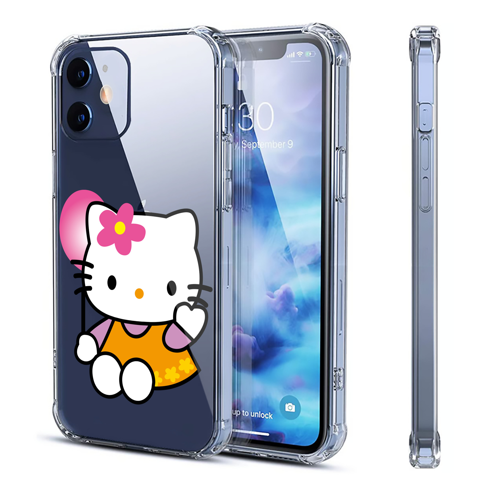 （画像用） Hello Kitty ハローキティ 【iPhone 12シリーズ対応】透明スマホケース（クリアソフトケース）